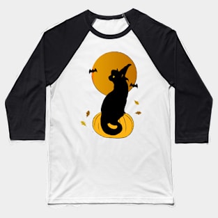 Black Cat for Halloween #2 Baseball T-Shirt